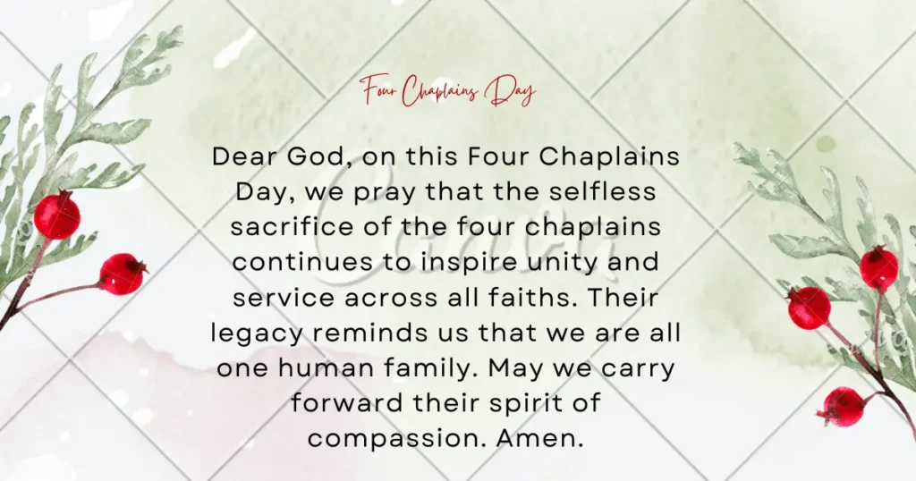 Four Chaplains Day prayers